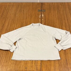 ABERCROMBIE AND FITCH Soft AF Bone White Mock Crewneck
